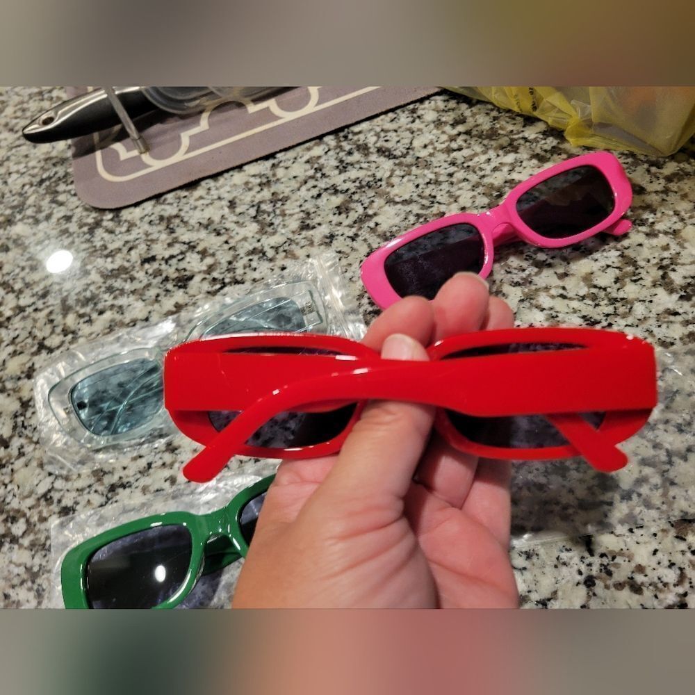 Multicolor rectangular fashion sunglasses - Picture 5 of 14